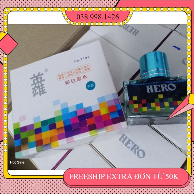 Mực viết máy hero 40 ml nhiều màu 40ml _tg đồ chơi và vpp