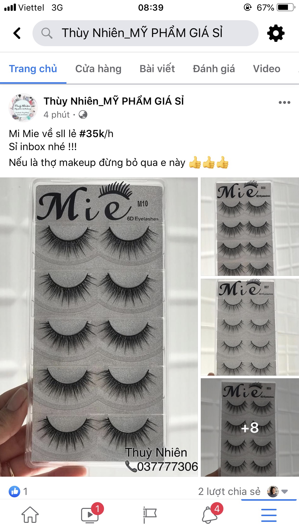 Lông mi giả MIE đủ mã M01-M12