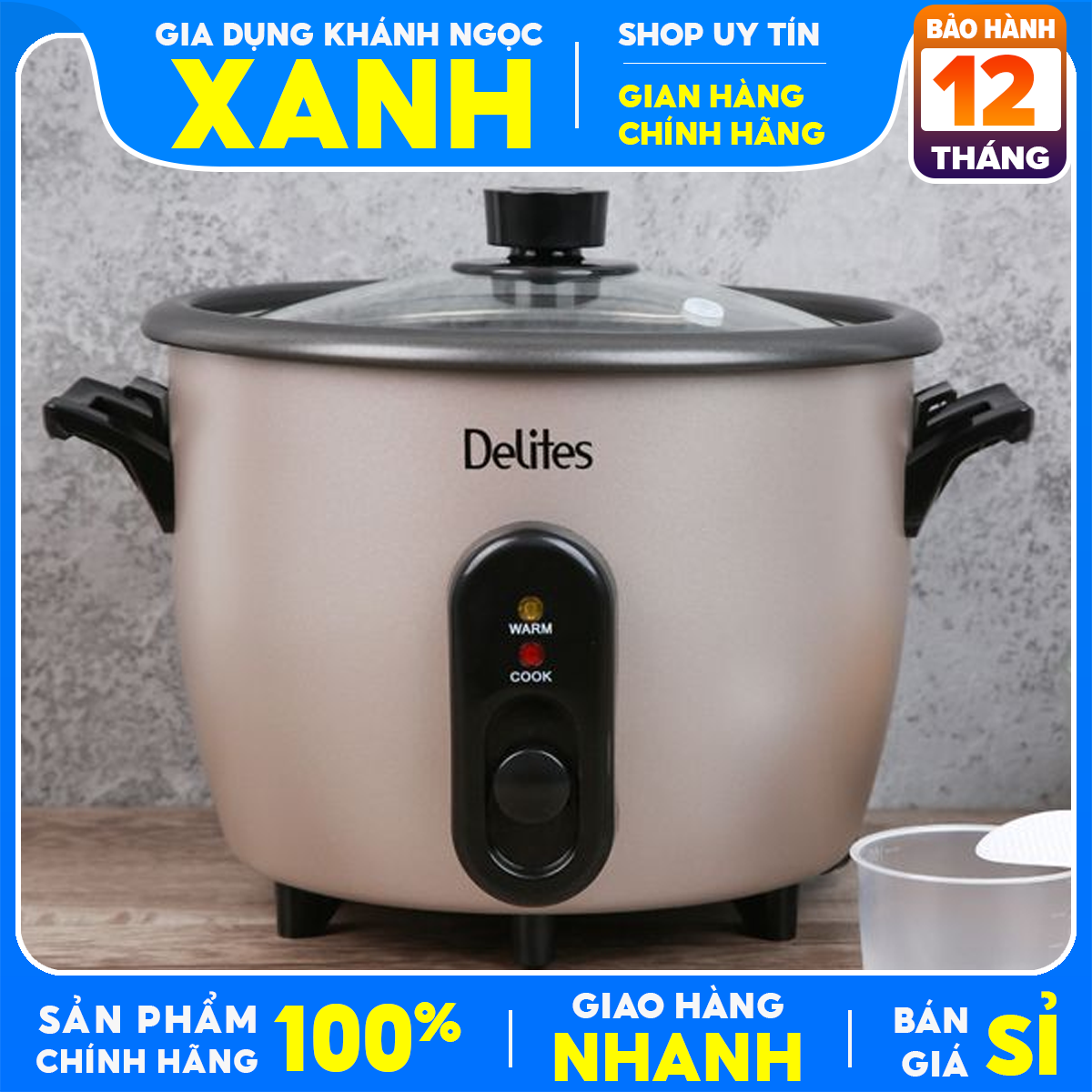 Delites 1.8 liter rc-10w003 detachable lid rice cooker 99% capacity 1.8 litres suitable for cooking homes 4 - 6 members