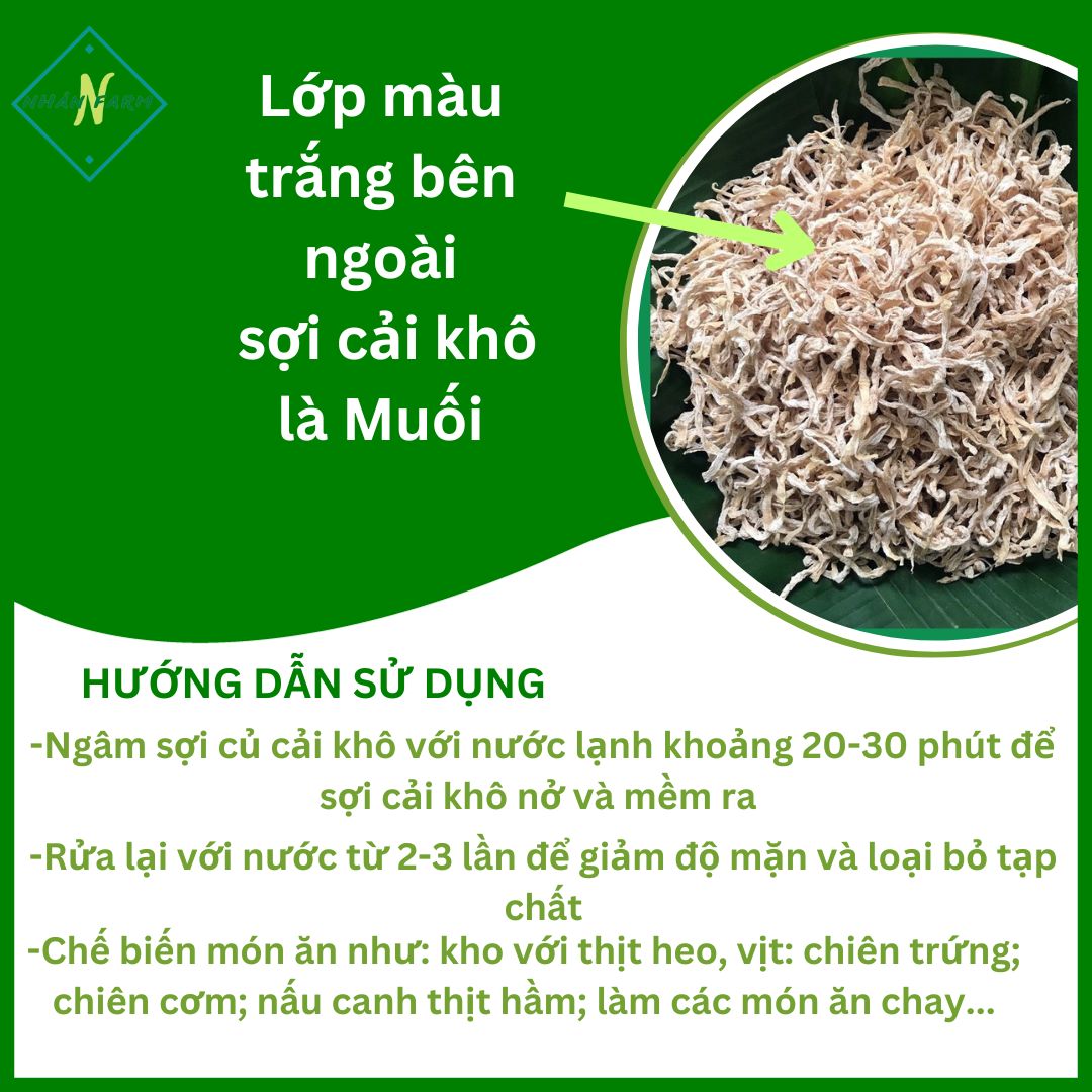Củ cải khô sợi nhỏ ngon giòn ngọt - Túi 500gr