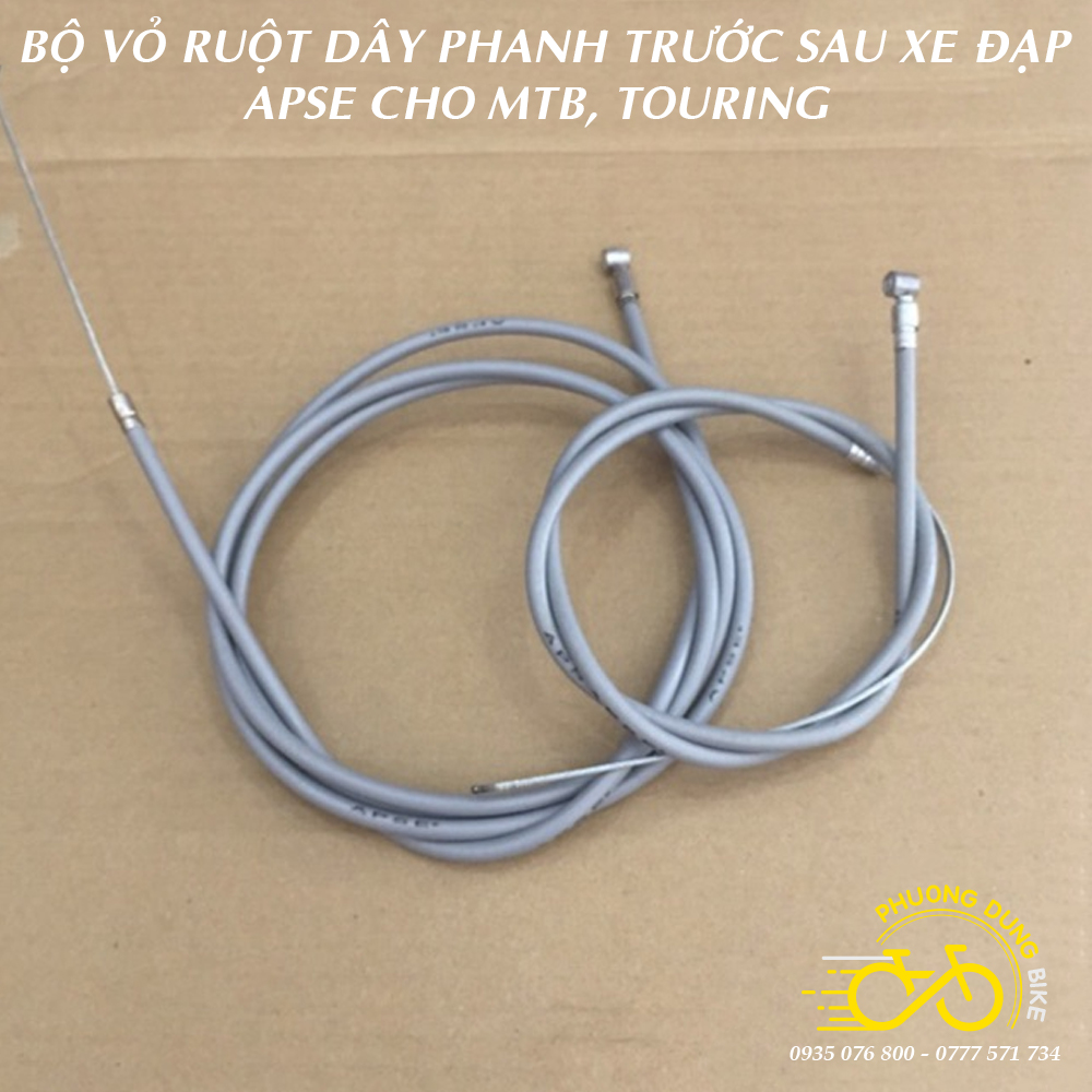 Bộ vỏ ruột dây phanh xe đạp APSE trước - sau