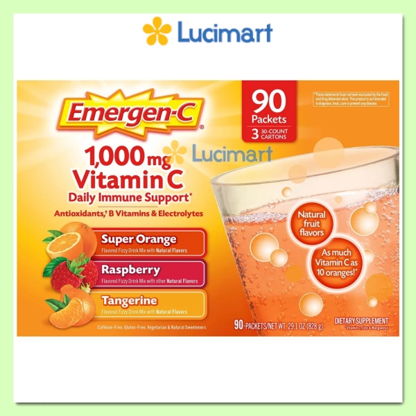 Bột hòa tan Vitamin C 1000mg tăng đề kháng Emergen-C 1000mg (USA) nhập khẩu