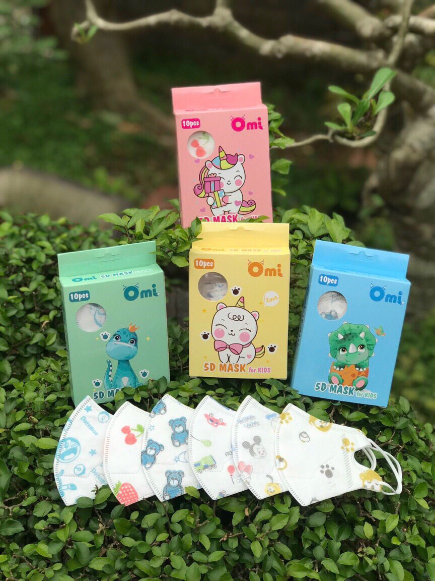 Khẩu trang trẻ em Omi 5D cao cấp dành cho bé từ 6 tháng đến 3 tuổi