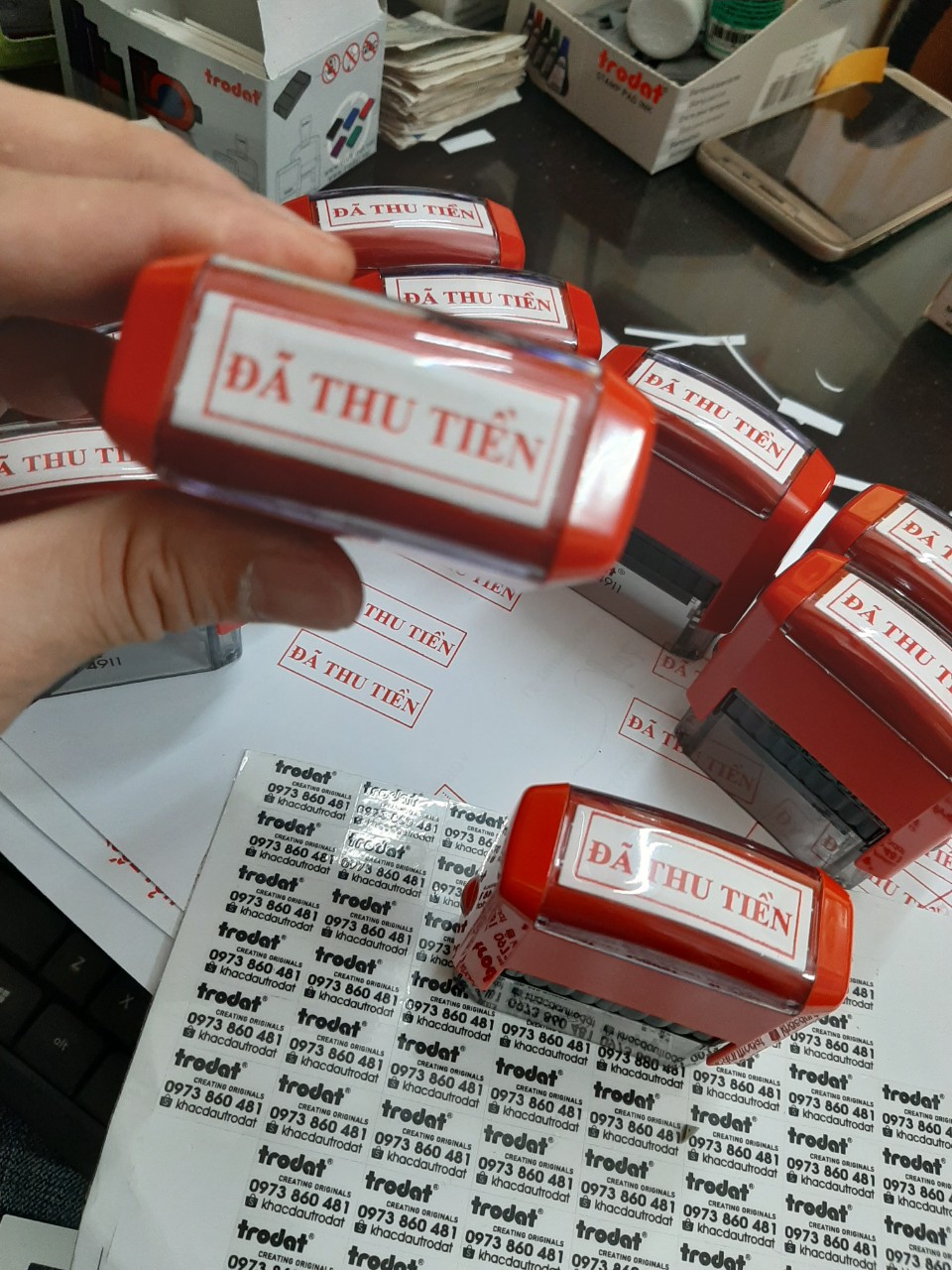 Con dấu ĐÃ THU TIỀN Trodat 4911 (Loại tốt)