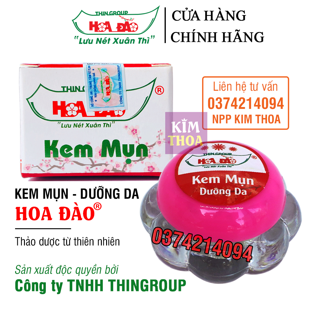 Combo giảm mụn vết thâm Hoa Đào (Kem Mụn Hoa Đào, Gel rửa mặt Hoa Đào)