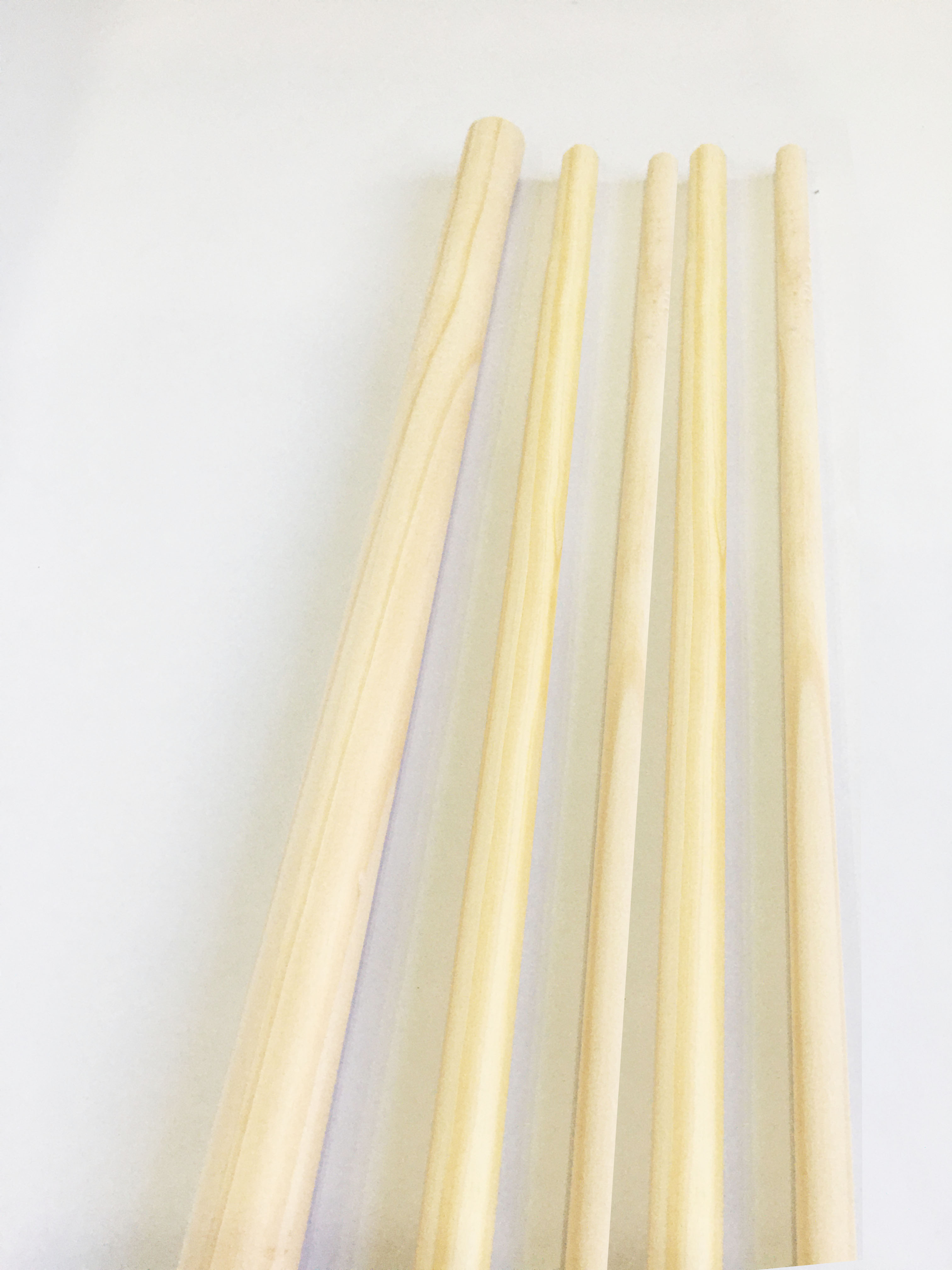 Combo 5 pine wood round sticks size 1.2cm x 60cm