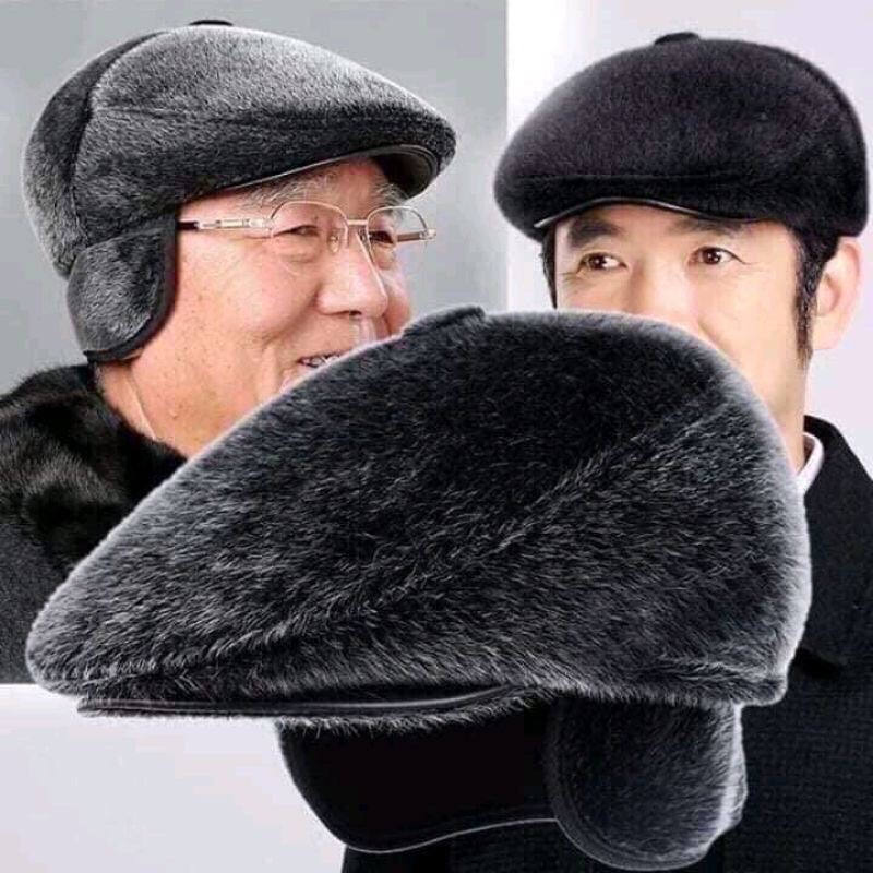 Mũ ông già lông nhung có bịt tai siêu ấm