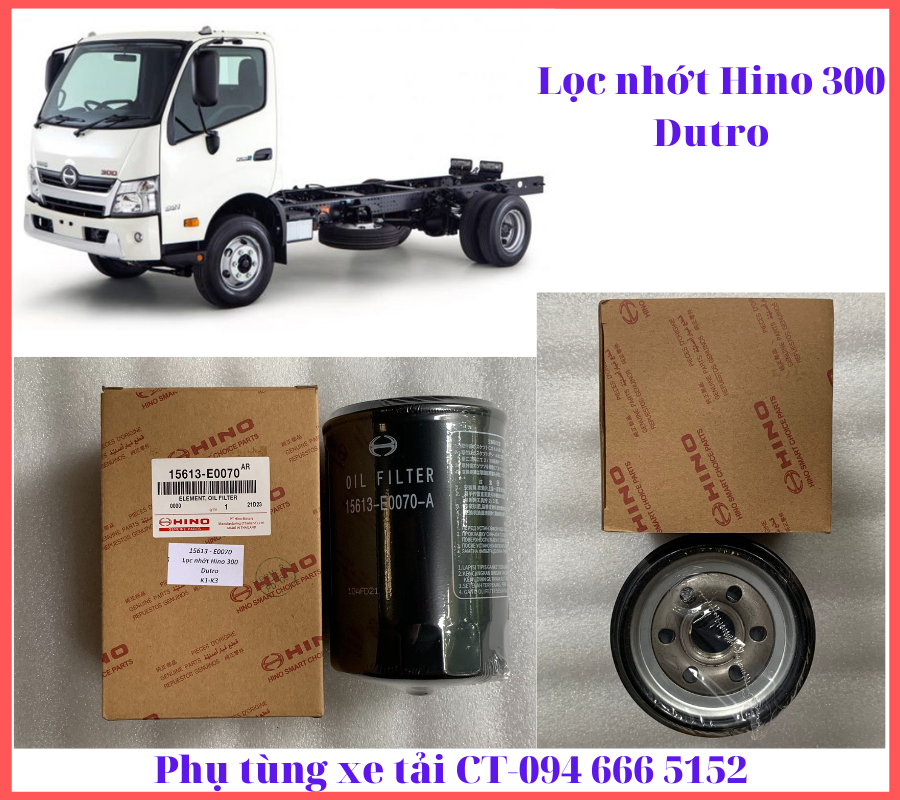 Lọc nhớt Hino 300(Dutro,XZU) và 500(FC,FG,FL)