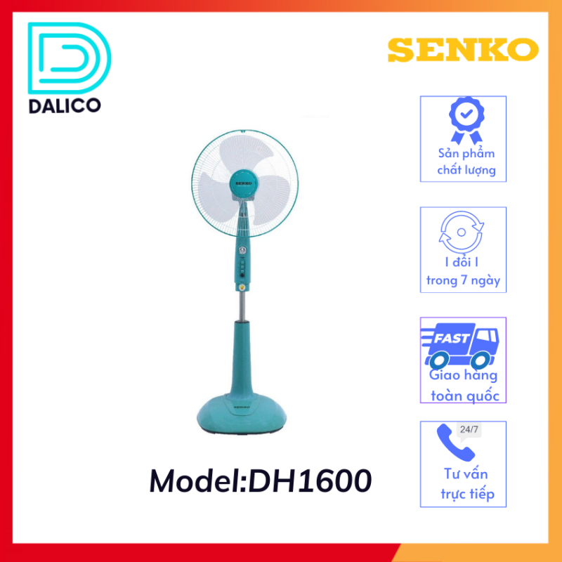 [HCM] Quạt đứng có hẹn giờ công suất 47W Senko DH1600 - DALICO