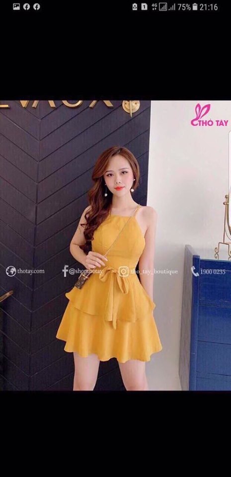 Đầm Nữ ( Váy Nữ ) Hai Dây Voan Lụa Đáng Yêu Thời Trang Bambo