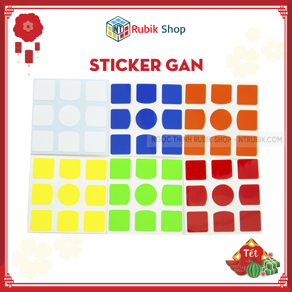 Phụ Kiện Rubik Sticker Gan, Valk, GTS (Hệ màu Halfbright - HB/ Hệ Màu Full Bright - FB)