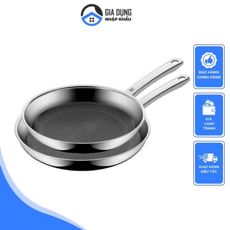Chảo chống dính wmf profi resist 24cm, 28cm, chảo bếp từ, chất liệu thép không gỉ, vân tổ ong, dùng cho mọi loại bếp, nhập đức