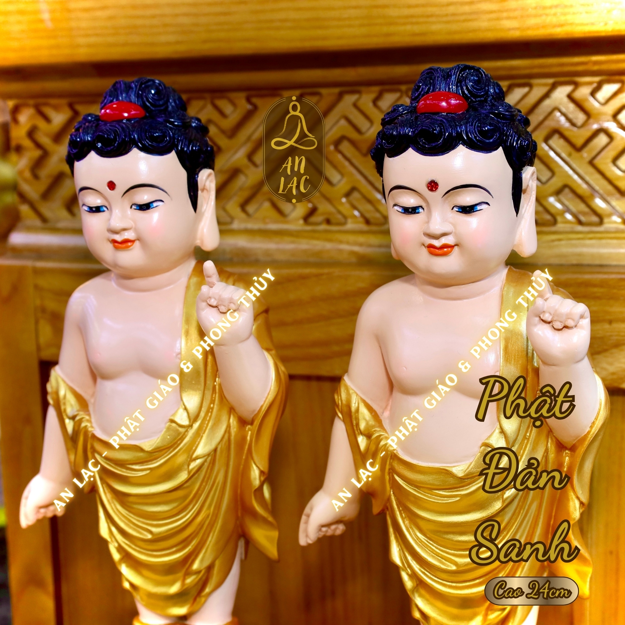 TƯỢNG PHẬT ĐẢN SANH 24CM - CHẤT LIỆU COMPOSITE (NHỰA CAO CẤP)
