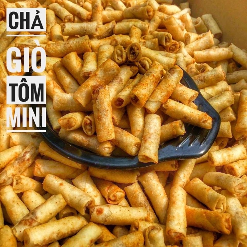 Chả Giò Tôm Sấy Mini Ăn Liền Lon Lớn 400gram, Date Mới