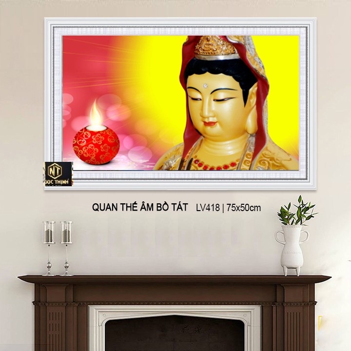 Tranh đính đá Phật mang lại may mắn