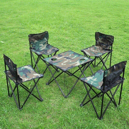 Bộ bàn, 4 ghế quân đội xếp gọn du lịch