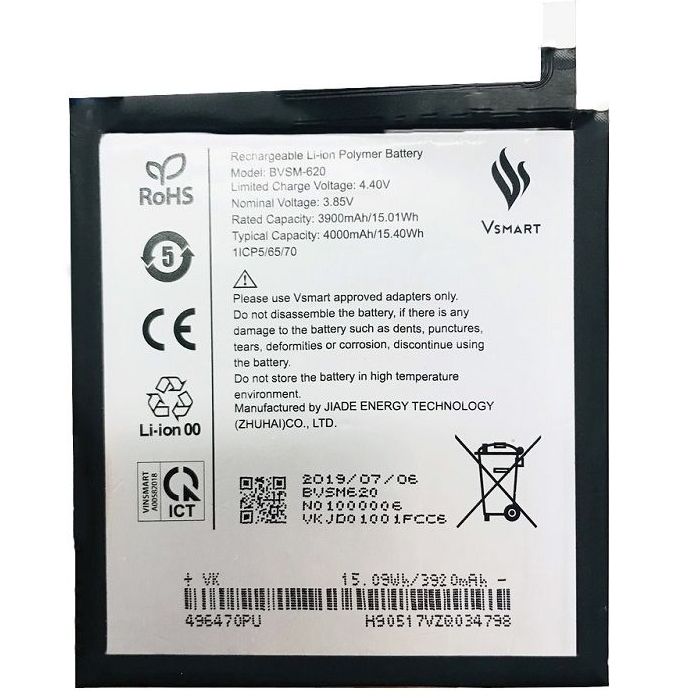 Pin vsmart live/ bvsm - 620 zin phụ kiện