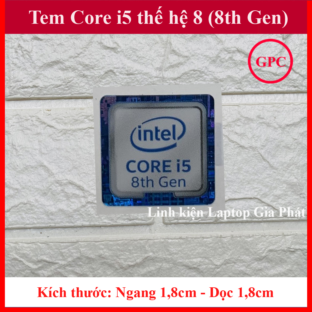 Tem máy tính core i5 thế hệ 8 - màu trắng xanh