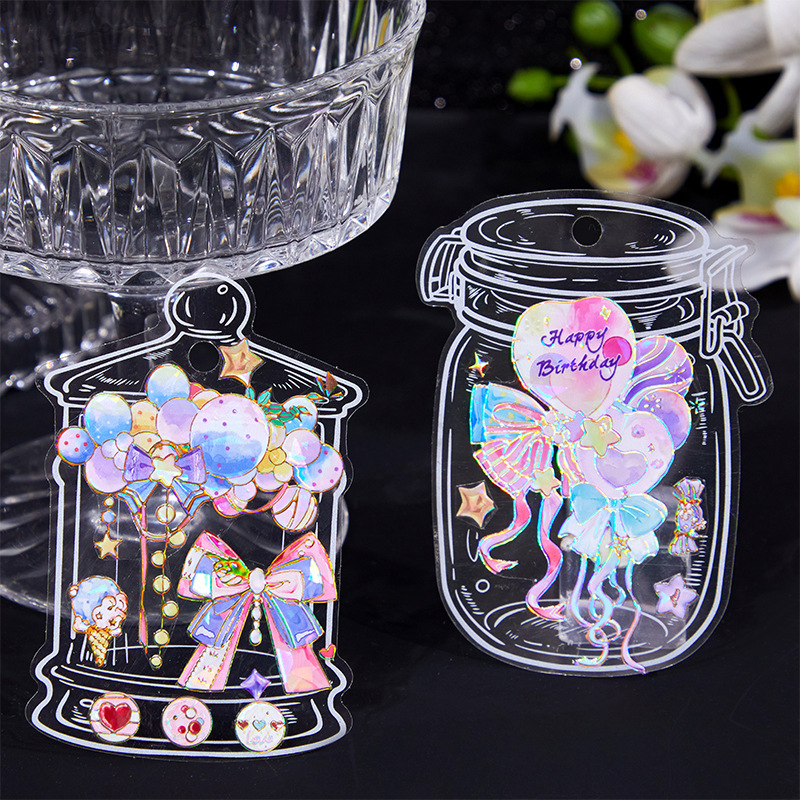 Sticker PET HD Shell Light Flower Chess DIY Decoration Journal Diary