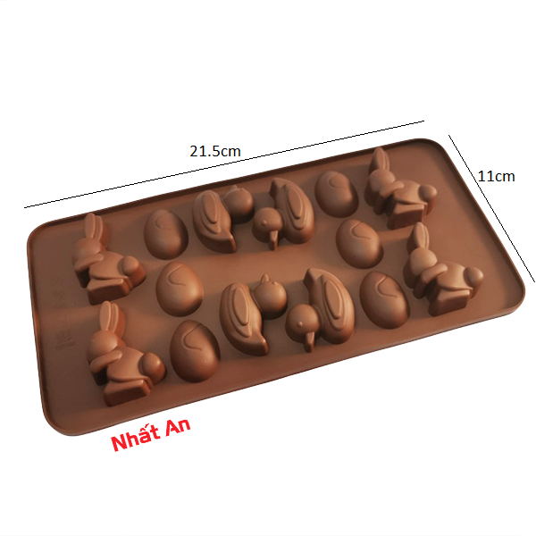 Khuôn silicone nâu con vịt & thỏ