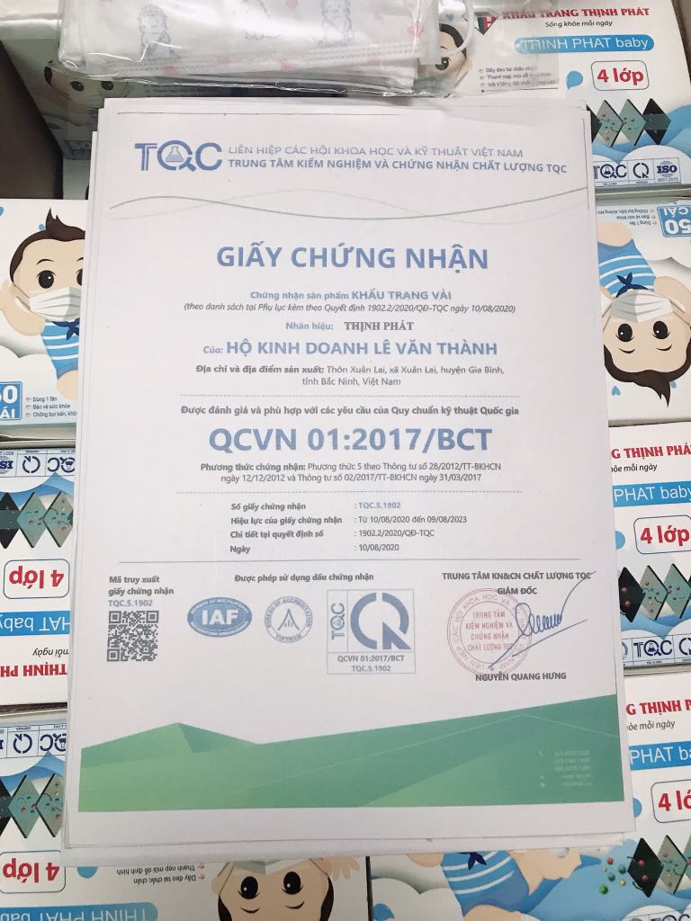 SÉT 5 KHẨU TRANG Y TẾ 4 LỚP THỊNH PHÁT TRẺ EM