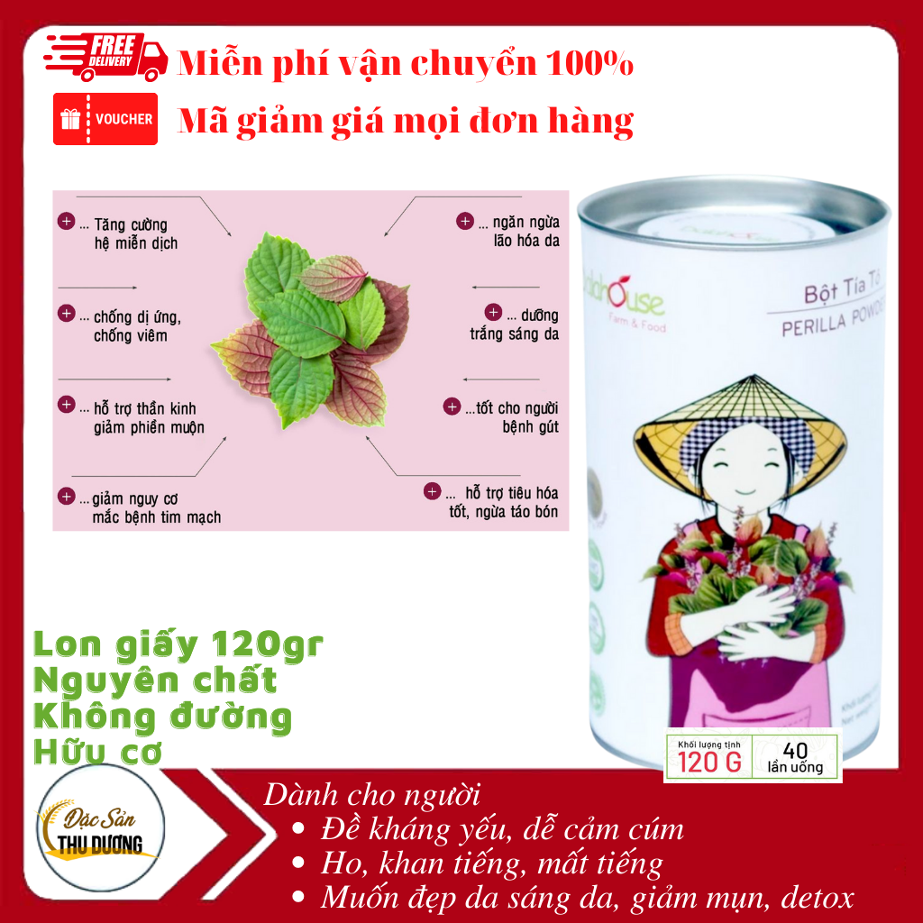 Bột tía tô hữu cơ sấy lạnh dalahouse