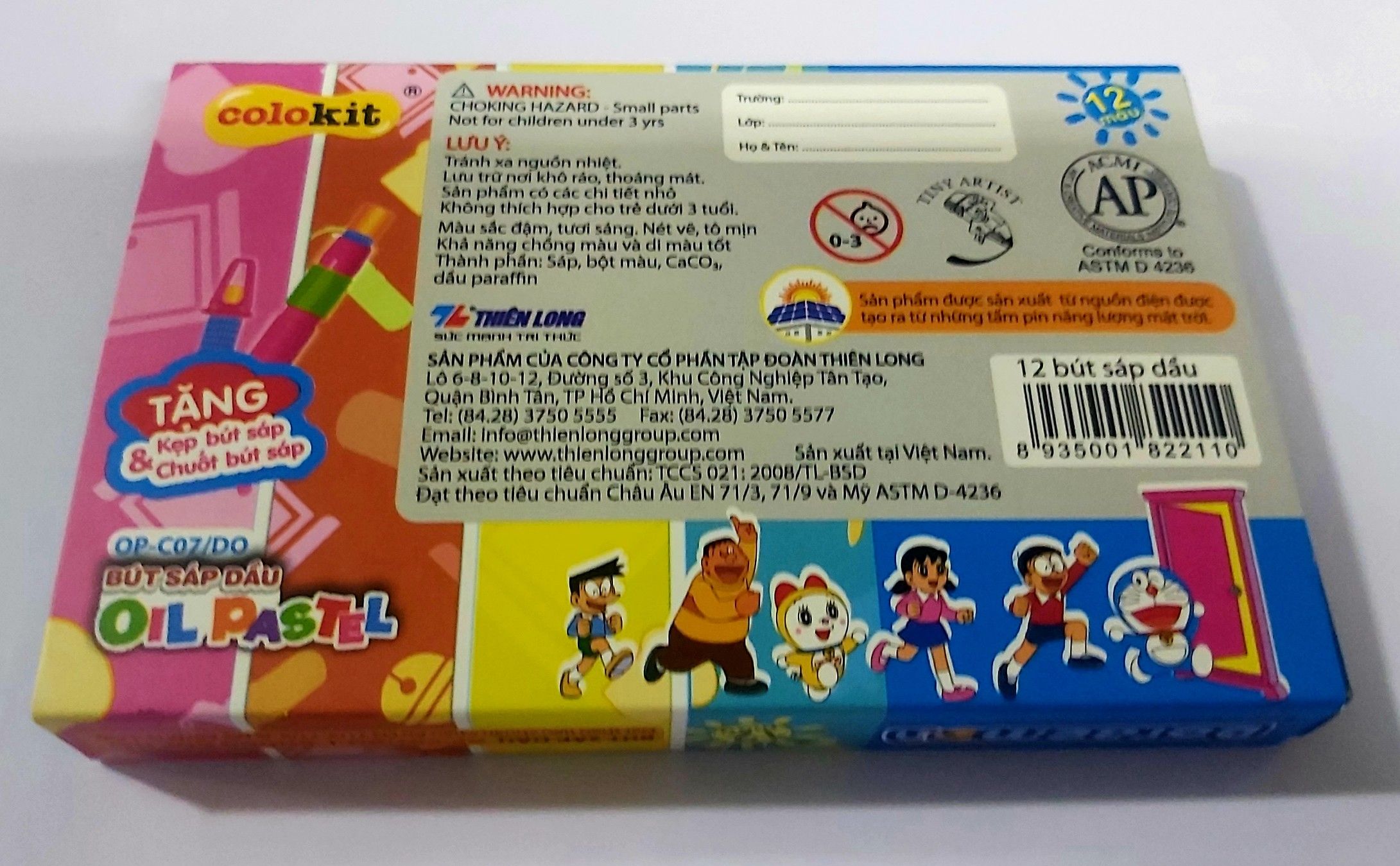 Bút Sáp Dầu Colokit 12 màu hình Đoremon