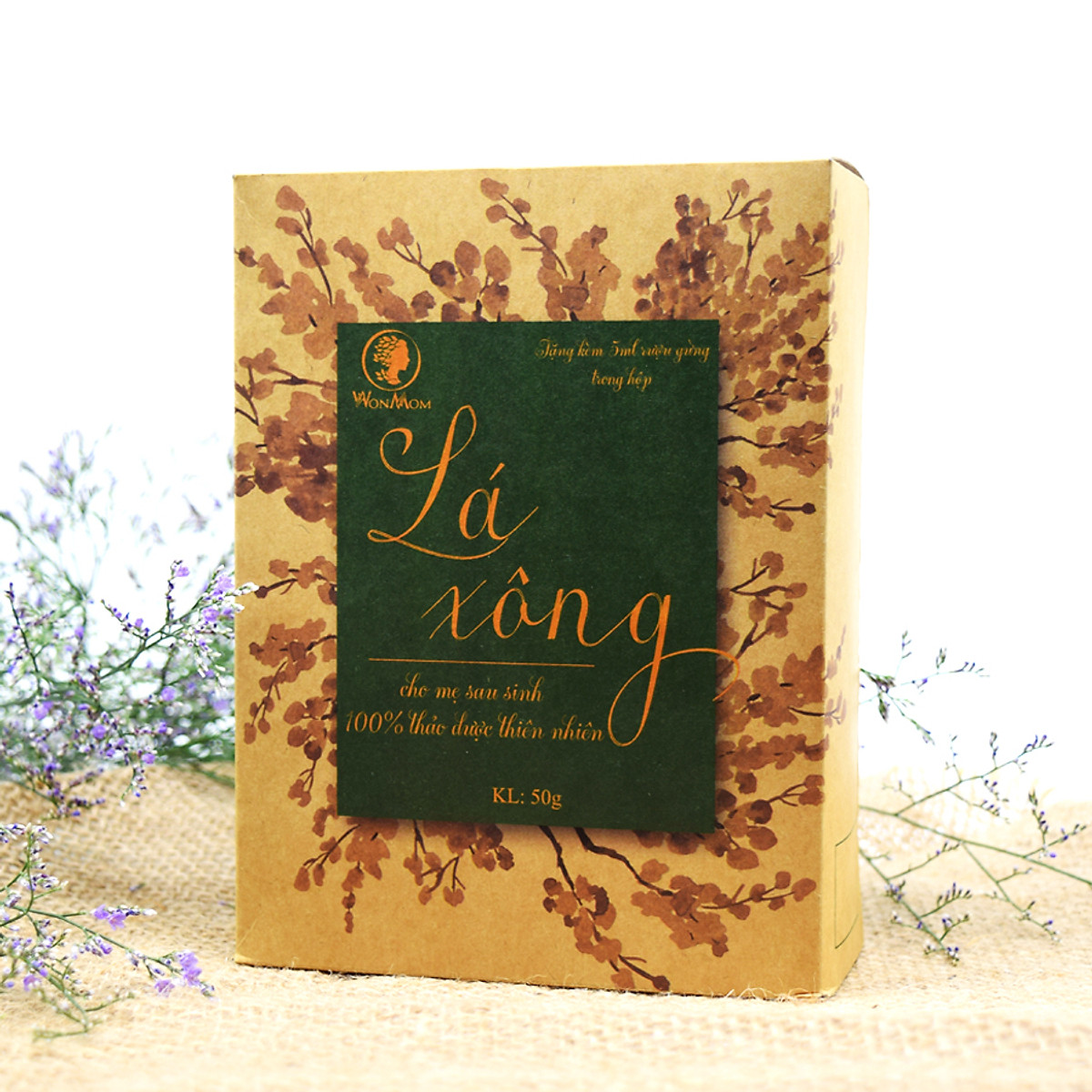 Combo 10 gói lá xông tắm toàn thân thảo dược 10 lần dùng cho mẹ sau sinh wonmom gói 50gr