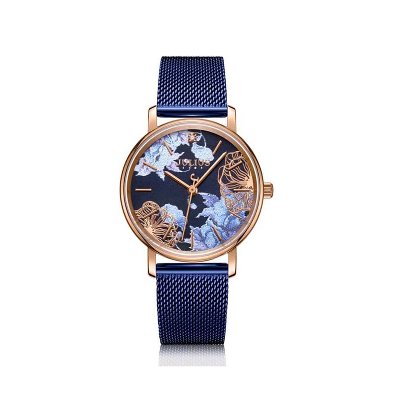 Đồng Hồ Nữ JS-033B Julius Star Kính Sapphire Hàn Quốc (Xanh)