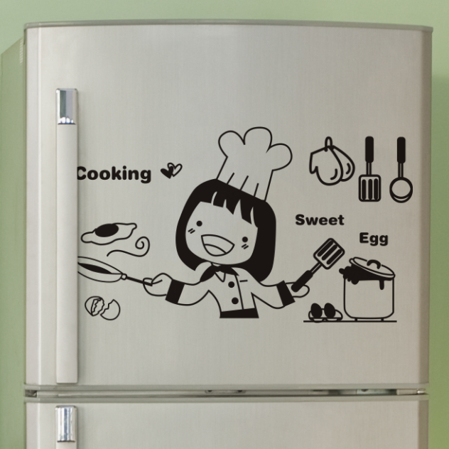 Decal trang trí tường - Cô gái đầu bếp-DB0212C