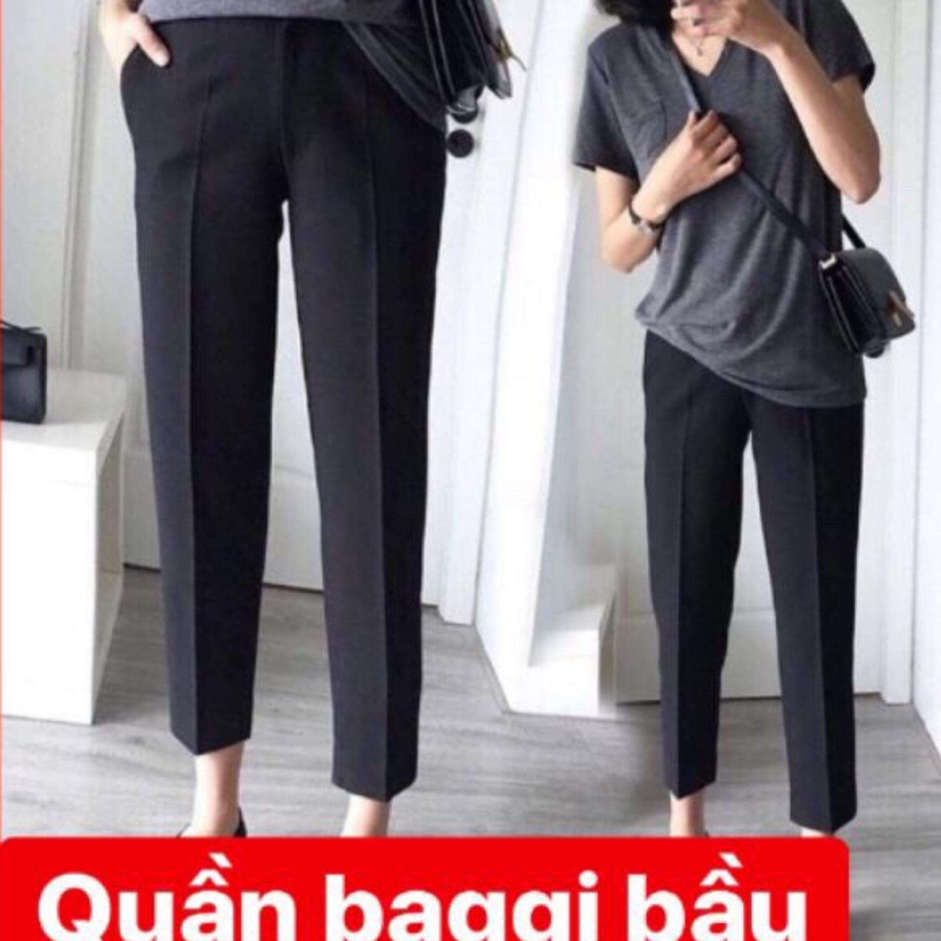 Quần vải bagi bầu,dáng công sở ,phom chuẩn