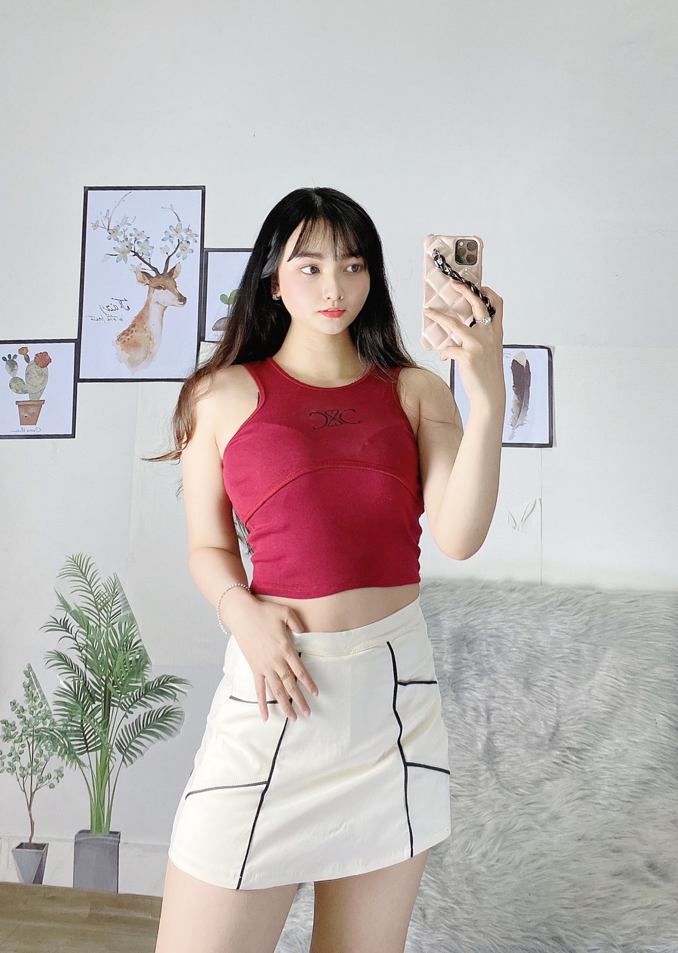 Áo Thun Croptop Ba Lỗ chất len tăm Sành Điệu,Freesize Dưới 58kg