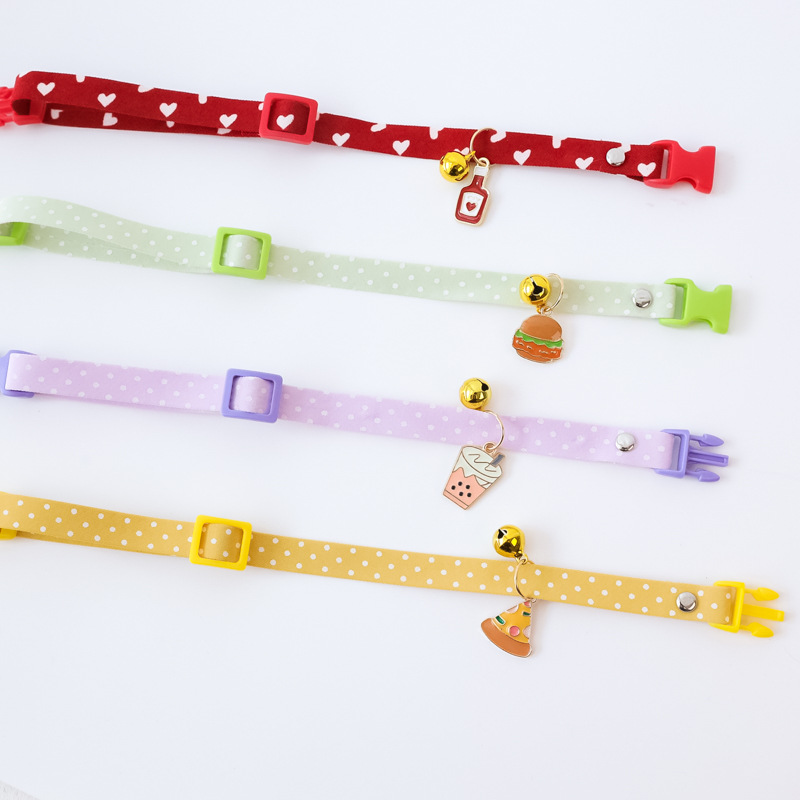 vòng cổ kèm charm thức ăn cho chó mèo