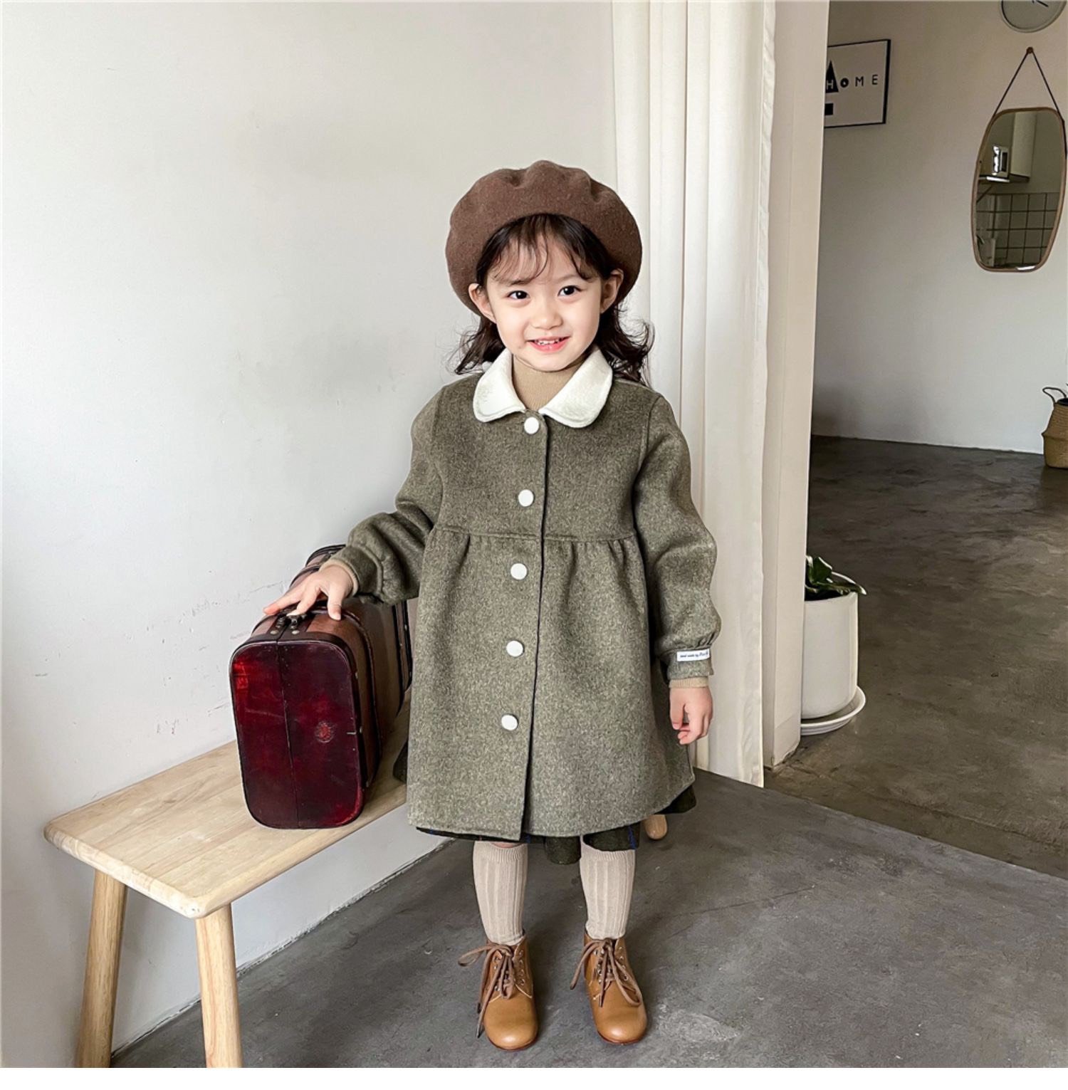 Áo khoác dạ xinh QATE837 cho bé gái