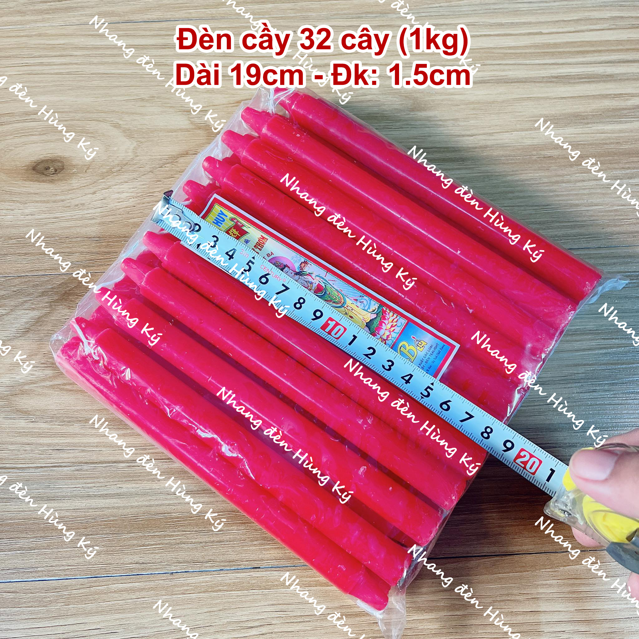 {1 kg} Đèn cầy sáp thơm 32 cây 19cm