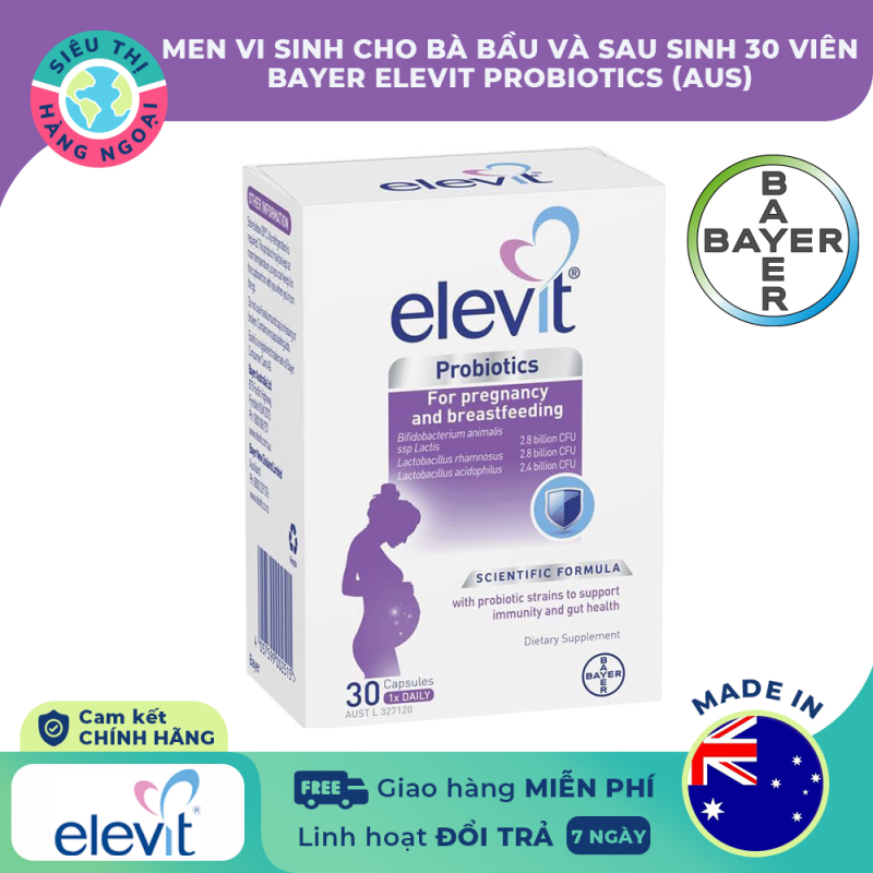 [CHÍNH HÃNG] Men vi sinh Elevit cho mẹ bầu và đang cho con bú 30 viên [hỗ trợ sức khỏe đường ruột; hỗ trợ hấp thu chất dinh dưỡng] Hàng Úc (được bán bởi Siêu Thị Hàng Ngoại) nhập khẩu
