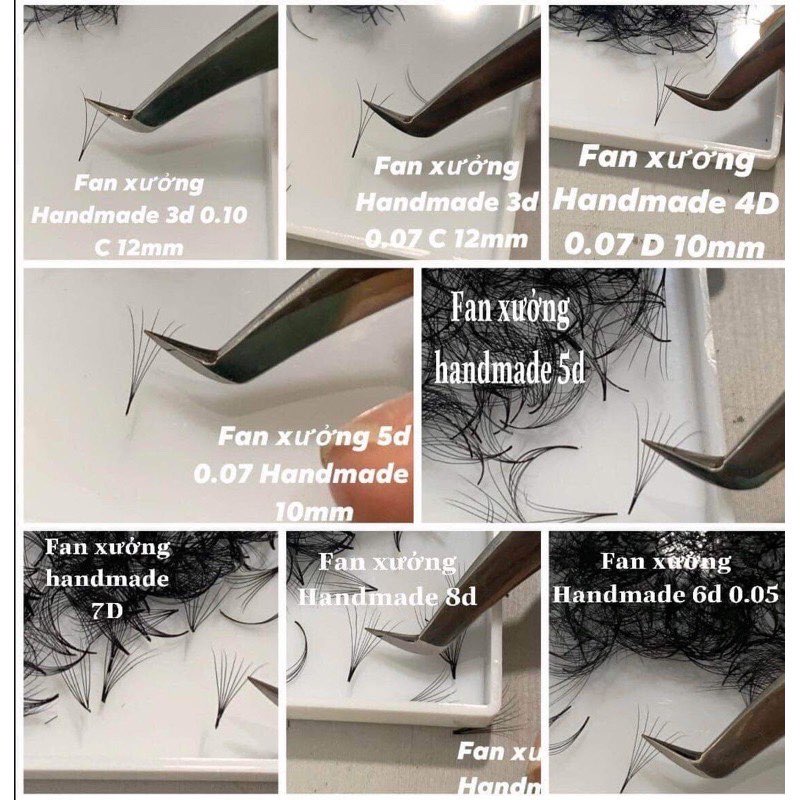 Lông mi 5D 0.07 xòe chân nhỏ đủ size