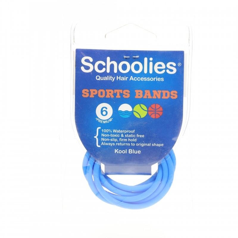 Dây cột tóc thể thao Schoolies Kool Blue bộ 6 cái