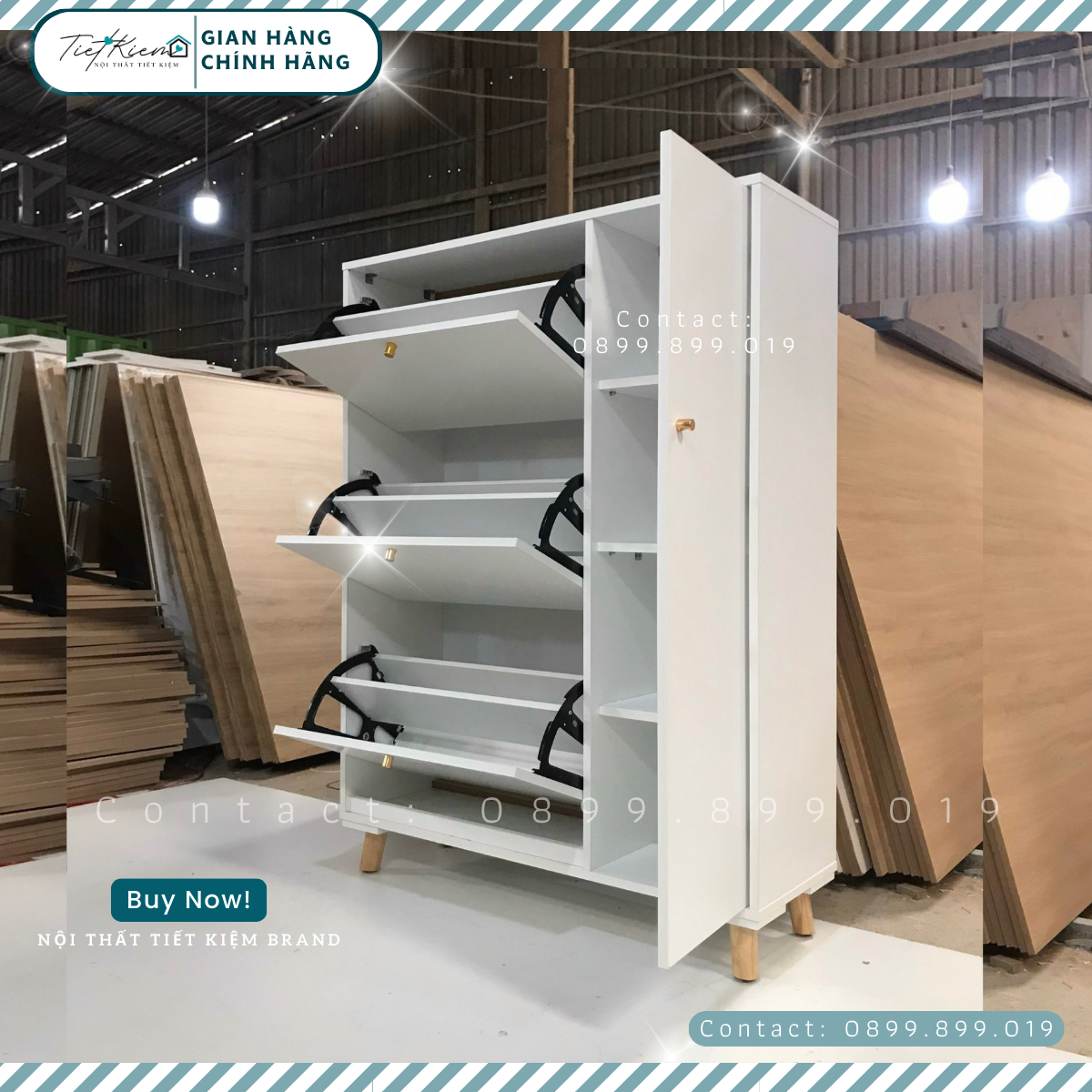 Tủ giày đẹp bằng gỗ NTTK TG88698