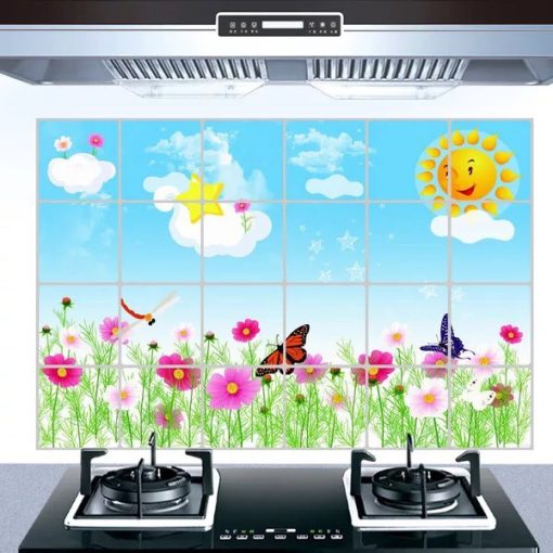 Combo 2 giấy dán tường bếp chịu nhiệt