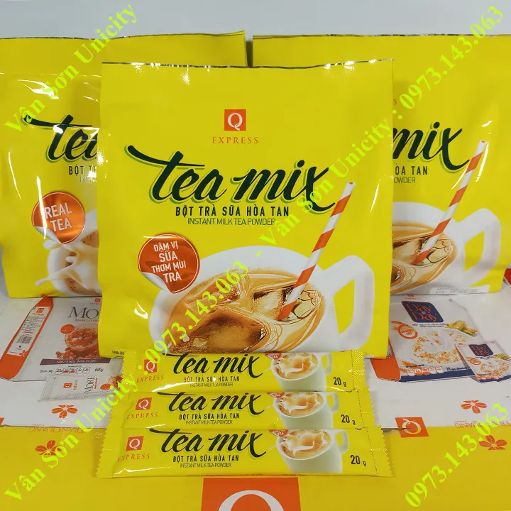 03 bịch Trà sữa Tea mix Trần Quang bịch 480g (24 gói dài nhỏ x 20g)