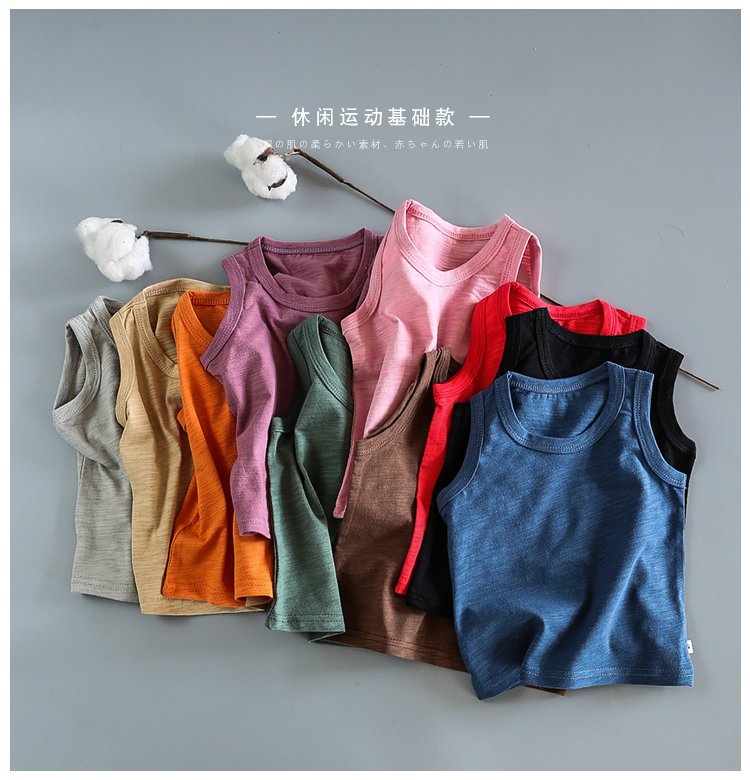 COMBO 2 áo ba lỗ cotton xược xuất hàn siêu mịn mát cho bé trai và bé gái(szie 5-25 ki)
