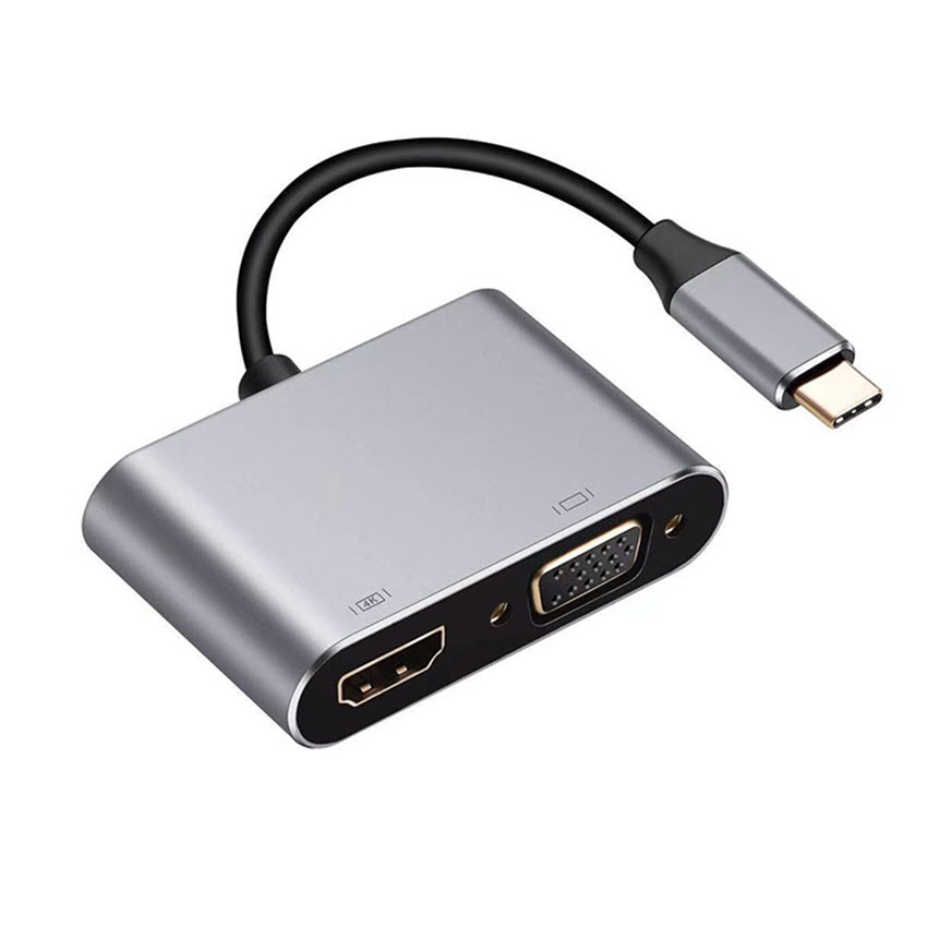 Cáp chuyển type C to HDMI/VGA fullHD 3D 4Kx2K chất lượng cao