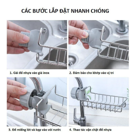 Giá sắt cài vòi rửa bát