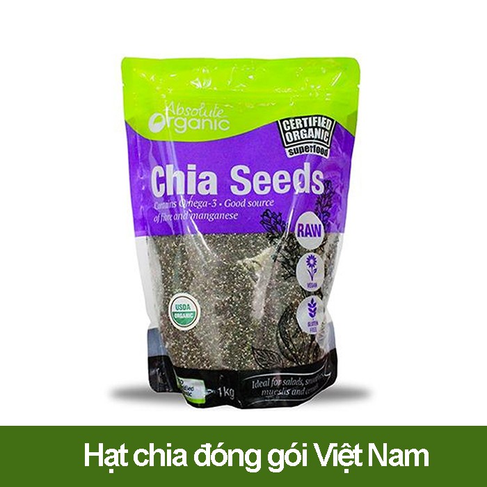 【NHẬP KHẨU】Hạt Chia Úc 1KG Absolute Organic MỚI NHẤT !