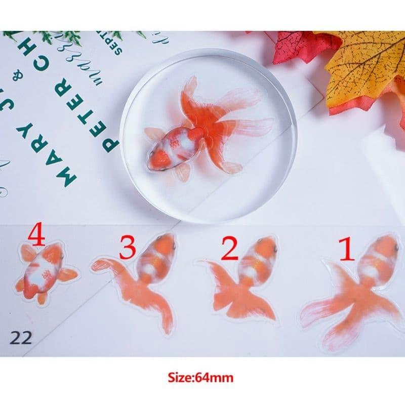 [HCM]Bộ 5 miếng Decal dán cá vàng 3D.
