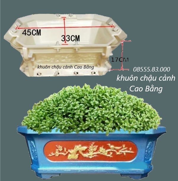 khuôn đúc chậu cảnh chữ nhật 45 (khuôn chậu ABS có lòng trong)