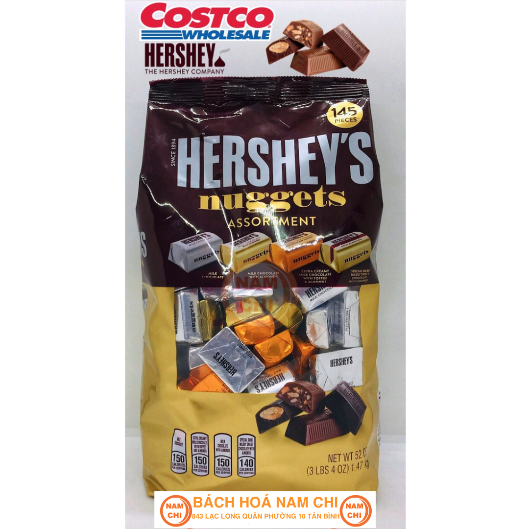 [DATE MỚI] Kẹo Socola HERSHEY NUGGETS 145 Viên 1.47kg - Nhập Khẩu Costco Mỹ