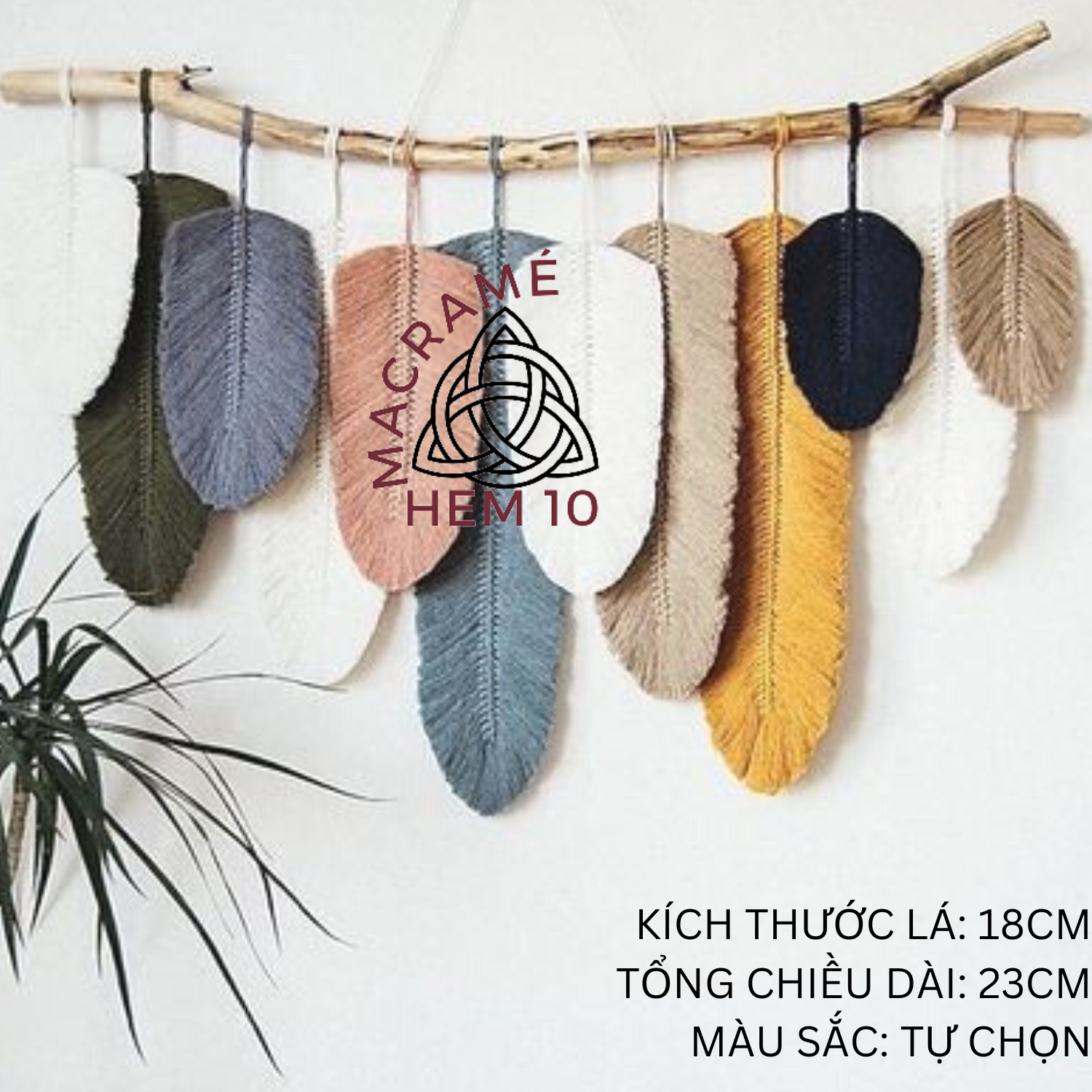 Macrame leaves - long shapes - nice leave for wal decoration