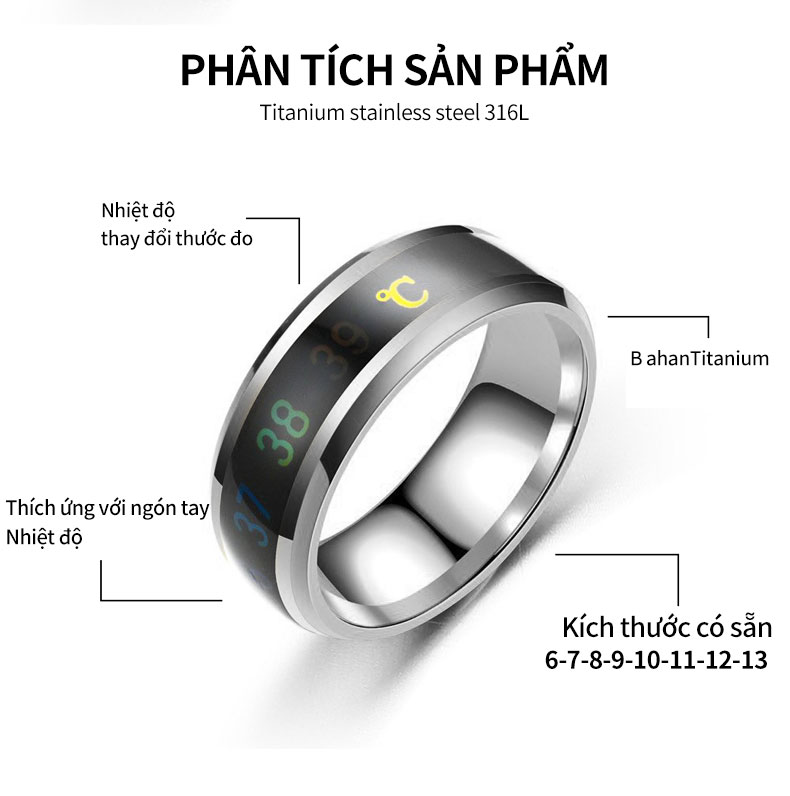 Nhẫn Đôi Cho Những Người Yêu Thích 2020 Thời Trang Mới Nhiệt Độ Thông Minh Nhẫn Đôi Tâm Trạng Hiển Thị Nhiệt Độ Vòng Không Gỉ Nhẫn Thép Cho Trang Sức Nữ